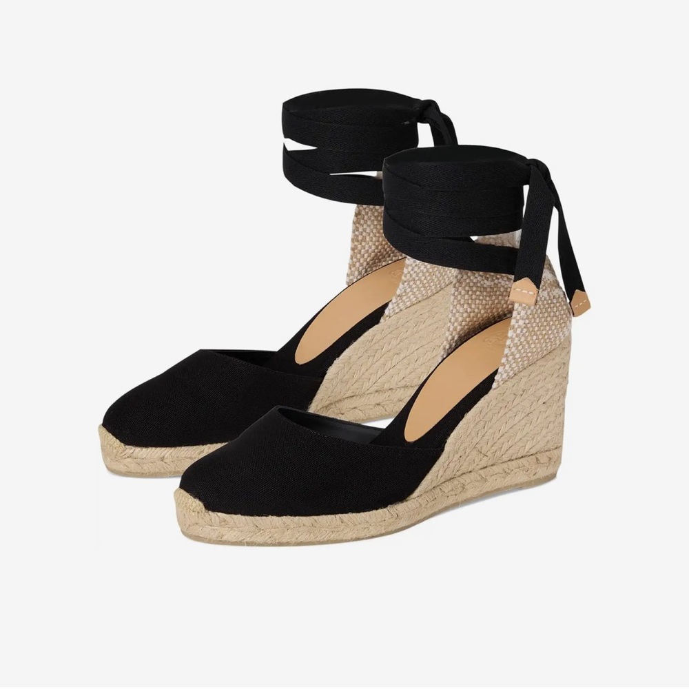 CASTANER Black Carina 80 Wedge Espadrille Sandals
